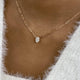 Solitaire Necklace 1 ct TCW , Solid Gold 14k