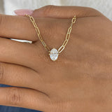 Solitaire Necklace 1 ct TCW , Solid Gold 14k