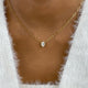 Solitaire Necklace 1 ct TCW , Solid Gold 14k