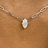 Solitaire Necklace 1 ct TCW , Solid Gold 14k