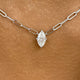 Solitaire Necklace 1 ct TCW , Solid Gold 14k