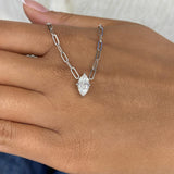 Solitaire Necklace 1 ct TCW , Solid Gold 14k