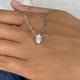 Solitaire Necklace 1 ct TCW , Solid Gold 14k