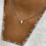 Solitaire Necklace 1 ct TCW , Solid Gold 14k