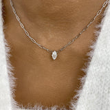 Solitaire Necklace 1 ct TCW , Solid Gold 14k
