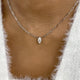 Solitaire Necklace 1 ct TCW , Solid Gold 14k