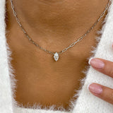 Solitaire Necklace 1 ct TCW , Solid Gold 14k