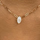 Solitaire Necklace 1 ct TCW , Solid Gold 14k