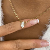 Solitaire Necklace 1 ct TCW , Solid Gold 14k