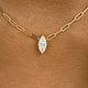 Solitaire Necklace 1 ct TCW , Solid Gold 14k