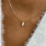 Solitaire Necklace 1 ct TCW , Solid Gold 14k