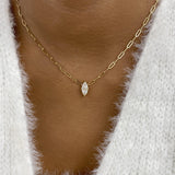 Solitaire Necklace 1 ct TCW , Solid Gold 14k