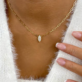 Solitaire Necklace 1 ct TCW , Solid Gold 14k