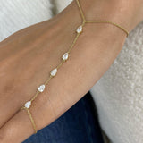 Hand Harness Bracelet 0.9 ct TCW , Solid Gold 14k