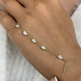 Hand Harness Bracelet 0.9 ct TCW , Solid Gold 14k
