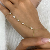 Hand Harness Bracelet 0.9 ct TCW , Solid Gold 14k