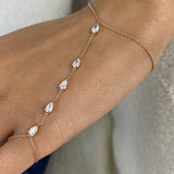 Hand Harness Bracelet 0.9 ct TCW , Solid Gold 14k