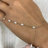 Hand Harness Bracelet 0.9 ct TCW , Solid Gold 14k