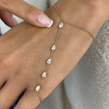 Hand Harness Bracelet 0.9 ct TCW , Solid Gold 14k