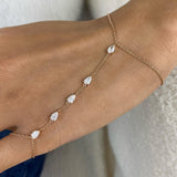 Hand Harness Bracelet 0.9 ct TCW , Solid Gold 14k