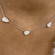 3 Pear Stations Chain Necklace 3 ct TCW , Solid Gold 14k