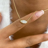 Solitaire Necklace 1 ct TCW , Solid Gold 14k