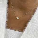 Solitaire Necklace 1 ct TCW , Solid Gold 14k