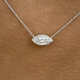 Solitaire Necklace 1 ct TCW , Solid Gold 14k