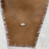 Solitaire Necklace 1 ct TCW , Solid Gold 14k