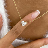 Romantic Necklace 2 ct TCW , Solid Gold 14k