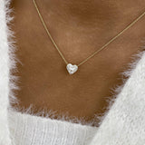 Romantic Necklace 2 ct TCW , Solid Gold 14k