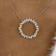 Circle Wreath Necklace 2.3 ct TCW , Solid Gold 14k