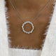 Circle Wreath Necklace 2.3 ct TCW , Solid Gold 14k