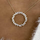 Circle Wreath Necklace 2.7 ct TCW , Solid Gold 14k