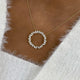 Circle Wreath Necklace 2.7 ct TCW , Solid Gold 14k