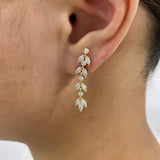 Chandelier Drop Earrings 2.1 ct TCW , Solid Gold 14k