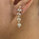 Chandelier Drop Earrings 2.1 ct TCW , Solid Gold 14k