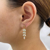 Chandelier Drop Earrings 3.9 ct TCW , Solid Gold 14k