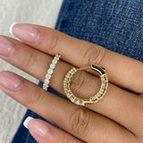 Inside-Out Clicker Huggie Earrings 2.6 ct TCW , Solid Gold 14k