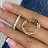 Inside-Out Clicker Huggie Earrings 2.6 ct TCW , Solid Gold 14k