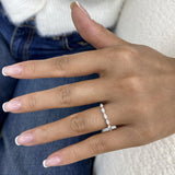 Stackable Band Ring 0.4 ct TCW , Solid Gold 14k