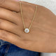 Formal Necklace 1 ct TCW , Solid Gold 14k
