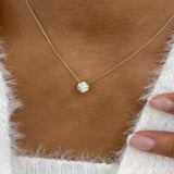 Formal Necklace 1 ct TCW , Solid Gold 14k