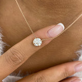 Formal Necklace 1 ct TCW , Solid Gold 14k