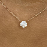 Formal Necklace 1 ct TCW , Solid Gold 14k