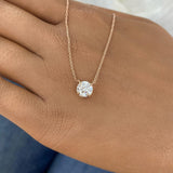 Formal Necklace 1 ct TCW , Solid Gold 14k