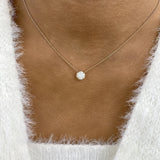 Formal Necklace 1 ct TCW , Solid Gold 14k