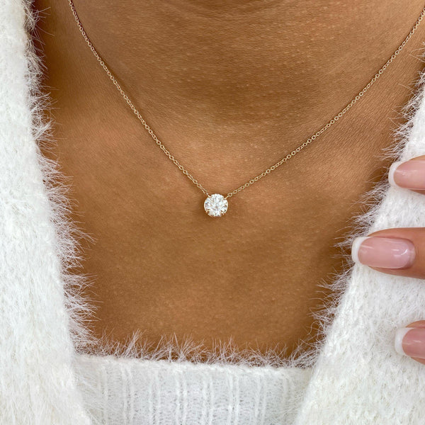 Formal Necklace 1 ct TCW , Solid Gold 14k – Glam and Gems Diamonds