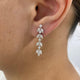 Chandelier Drop Earrings 2.1 ct TCW , Solid Gold 14k