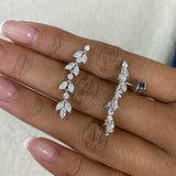 Chandelier Drop Earrings 2.1 ct TCW , Solid Gold 14k